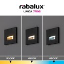 Rabalux 77195 LED kültéri fali lámpa Lunca | 1W integrált LED forrás | 15lm | 3000/4500/6500K | fekete