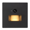Rabalux 77197 LED kültéri fali lámpa Lunca | 1W integrált LED forrás | 15lm | 3000/4500/6500K | mozgásérzékelő | fekete