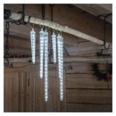 Emos DCPC06 LED karácsonyi fényfüzér - jégcsapok 6 db 2 m 160 LED | 3,6 W | IP44 - hideg fehér, átlátszó