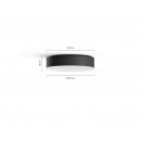 Philips Hue 41158/30/P6 LED mennyezeti lámpa Enrave S + Hue Switch 1x9,6W | 1220lm | 2200-6500K - szabályozható, Bluetooth, White Ambiance, fekete