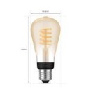 Philips Hue 8719514301467 LED szénszálas izzó ST64 1x7W | E27 | 550lm | 2200-4500K - szabályozható, Bluetooth, White Ambiance