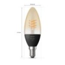 Philips Hue 8719514302211 LED szénszálas izzó 2x4,5W | E14 | 3000lm | 2100K - 2 db-os készlet, Bluetooth, szabályozható, Fehér