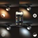 Philips Hue 8719514339200 LED fali vagy mennyezeti spotlámpa Buckram 1x5W | GU10 | 350lm | 2200-6500K- szabályozható, Bluetooth, White Ambiance, fekete