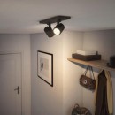 Philips 8719514435315 mennyezetre szerelhető lámpa Runner 2x20W | GU10 - állítható, fekete
