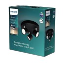 Philips 8719514435414 LED mennyezetre szerelhető lámpa Star 3x4,5W | 1500lm | 2700K - szabályozható, állítható, fekete