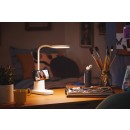 Philips 8719514443792 LED asztali érintőlámpa Rock 1x7W | 200lm | 3000-5700K - USB, szabályozható, mobiltelefon állvánnyal, fehér