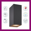 Wiz Colors 8719514554610 fali lámpa 2xGU10 | 2x5W | 345lm | 2200-6500K | RGB - fekete