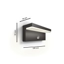 Philips 8720169257399 LED kültéri fali lámpa Bustan | 3,8W integrált LED forrás | 800lm | 2700K
