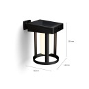 Philips 8720169263895 LED napelemes kültéri fali lámpa Camill | 1,4W integrált LED forrás | 250lm | 3000K