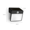 Philips 8720169265448 LED napelemes kültéri fali lámpa Yarixa | 2,2W integrált LED forrás | 250lm | 2700K