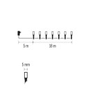 Emos D4AC03 karácsonyi fényfüzér Classic 12m 120 LED | 3,6 W | IP44 - időzítő, hideg fehér, zöld