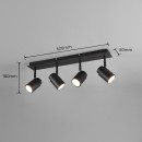 Trio 880400432 mennyezetre szerelhető spotlámpa Angelo 4x5W | GU10 | IP44 - fekete