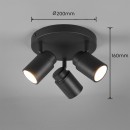 Trio 880430332 mennyezetre szerelhető spotlámpa Angelo 3x5W | GU10 | IP44 - fekete