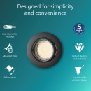 Philips 8720169392625 süllyeszthető lámpakeret Peridot  GU10 | fekete