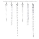 Emos DCPC06 LED karácsonyi fényfüzér - jégcsapok 6 db 2 m 160 LED | 3,6 W | IP44 - hideg fehér, átlátszó
