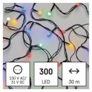 Emos D5AM04 karácsonyi fényfüzér Cherry 30m 300 LED | 6W | IP44 - többszínű időzítő, zöld