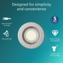 Philips 8720169392762 süllyeszthető lámpakeret Peridot GU10 | króm