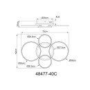 Globo 48477-40C LED mennyezetre szerelhető lámpa ALVIS  | 40W integrált LED forrás | 1350lm | 4000K