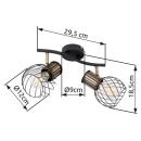 Globo 54013-2 mennyezetre szerelhető lámpa Argusto 2x40W | E27 - fekete