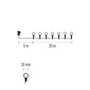 Emos D5AC03 karácsonyi fényfüzér Cherry 20m 200 LED | 6W | IP44 - időzítő, hideg fehér, zöld