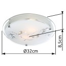 Globo 48090-2 mennyezeti lámpa Ballerina I 2x60W | E27 - króm, szatén üveg