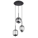 Globo 15345-3 mennyezeti függőlámpa Blacky 3x40W | E14 - fekete, füstüveg