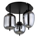 Globo 15345-3D mennyezetre szerelhető lámpa Blacky I 3x40W | E14 - fekete, füstüveg