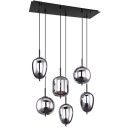 Globo 15345-6 mennyezeti függőlámpa Blacky I 6x40W | E14 - fekete, füstüveg