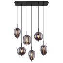 Globo 15345-6 mennyezeti függőlámpa Blacky I 6x40W | E14 - fekete, füstüveg