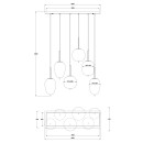 Globo 15345-6 mennyezeti függőlámpa Blacky I 6x40W | E14 - fekete, füstüveg