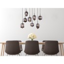 Globo 15345-8 mennyezeti függőlámpa Blacky 8x40W | E14 - fekete, füstüveg
