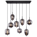 Globo 15345-8 mennyezeti függőlámpa Blacky 8x40W | E14 - fekete, füstüveg