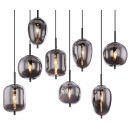 Globo 15345-8 mennyezeti függőlámpa Blacky 8x40W | E14 - fekete, füstüveg