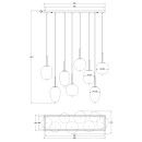 Globo 15345-8 mennyezeti függőlámpa Blacky 8x40W | E14 - fekete, füstüveg