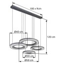 Globo 67191-80 LED mennyezeti függőlámpa BLASIUS  | 80W integrált LED forrás | 2756lm | 2700-6000K