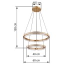 Globo 67196-78H LED mennyezeti függőlámpa BLONDIE  | 78W integrált LED forrás | 4134lm | 2700-6500K