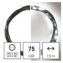 Emos D3AC04 karácsonyi nano fényfüzér 7,5m 75 LED | 2,4W | 2xAA - hideg fehér, időzítő, zöld