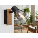 Globo 54307-1W fali lámpa Claude 1x40W | E14 - fekete, fa, füstüveg