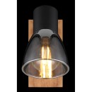 Globo 54307-1W fali lámpa Claude 1x40W | E14 - fekete, fa, füstüveg