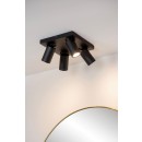 Lucide 09930/20/30 mennyezeti spotlámpa 4x5W | LED GU10 | 2200K/3000K | 4x320lm | IP44 - az izzó a csomag tartalma, fekete, állítható, szabályozható, CCT