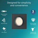 Philips 8720169392687 süllyeszthető lámpakeret Peridot  GU10 | fekete