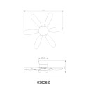 Globo 03625S LED ventilátor világítással DELORES | 5W integrált LED forrás | 350lm | 2700-6500K | ventilátor | fekete | matt