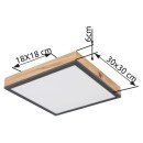 Globo 416080WD1 LED mennyezeti lámpa Doro 1x12W | 800lm | 3000K - barna, fekete, opál