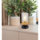 Globo 15557T asztali lámpa Finca 1x40W | E27 - fekete, zöld, füstüveg