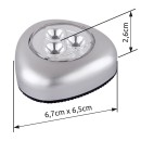 Globo 31909 LED lámpa pushlight Flashlight 3x0,21W | 20lm | 6400K - nyomógombos kapcsoló, 3xAAA elemmel működik-tartozék, ezüstszínű