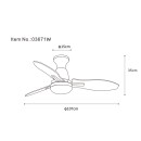 Globo GALE 03671W LED ventilátor világítással | 22W LED | 2453lm