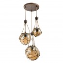 Globo 15859-3H mennyezeti függőlámpa Tiko 3x25W | E27 - rozsda, barna