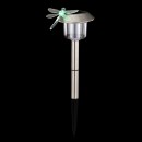 Globo 33260 LED napelemes kerti oszlop Solar 1x0,06W | IP44 - szitakötővel, leszúrható, színváltó, rozsdamentes acél