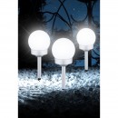 Globo 33770-3 LED kültéri napelemes lámpa Solar 1x0,06W | IP44 - leszúrható, 3 db-os készlet, fehér, ezüst