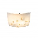 Globo 40393-2 mennyezeti lámpa Taveuni 2x60W | E27 - króm, szatén üveg, borostyánsárga kristály